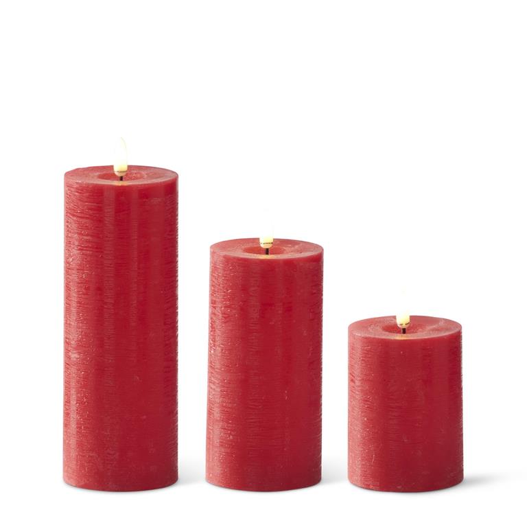 Set of 3 Red ON/OFF Touch LED Pillar Candles w/Timer (Copy)