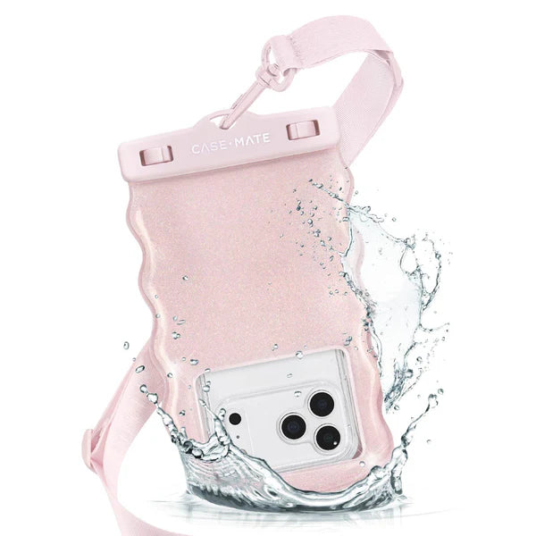 Waterproof Floating Wavy Pouch - ballet pink twinkle