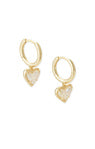 Ari Heart Huggie Earring Gold Iridescent