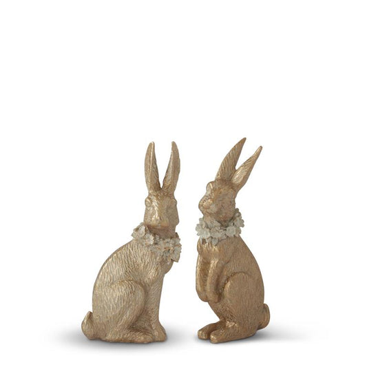 Assorted 7.5 Inch Gold Resin Easter Bunnies