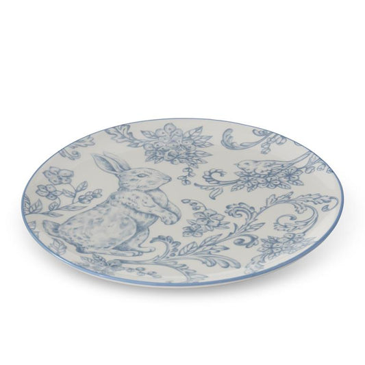 8 Inch Blue & White Dolomite Easter Bunny Plate
