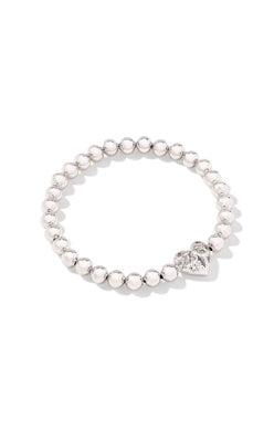 Holland Heart Stretch Bracelet RHOD White Crystal