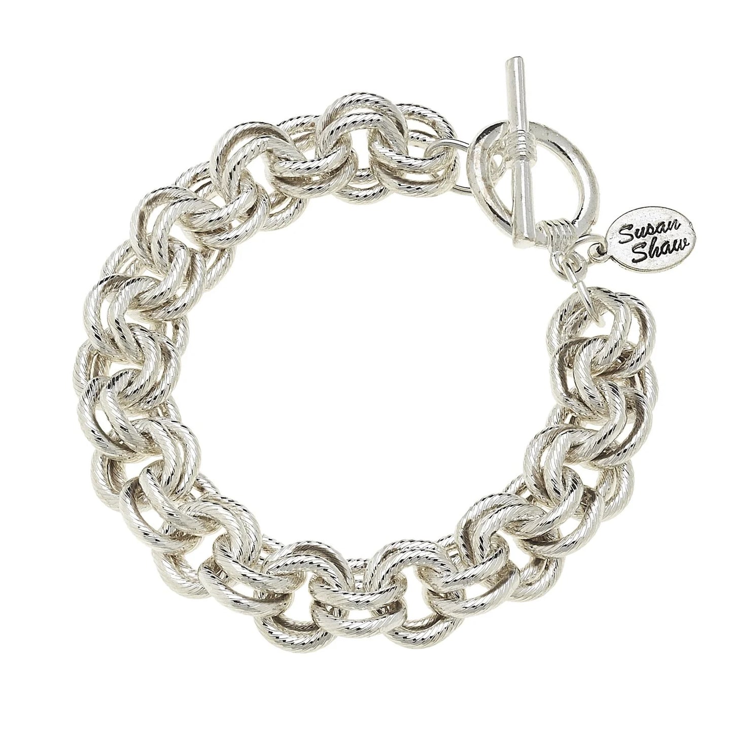 Silver Double Loop Chain Bracelet