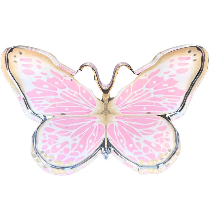 “Pink/Tan Butterfly” Acrylic Shelfie