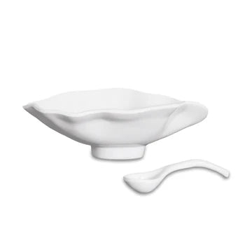 VIDA Havana Small Oval Bowl with Spoon (White) 2885
