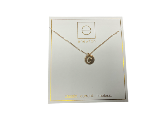 "16" Gold Necklace Respect Small Disc - C