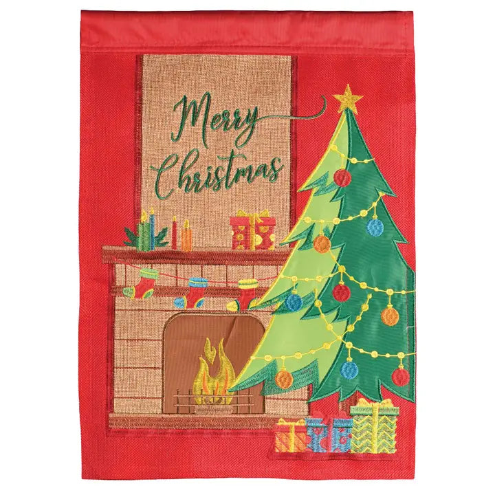 Flag Tree Merrychristmas Polyester 13x18