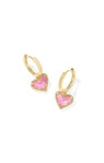 Ari Heart Huggie Earring Pink Iridescent