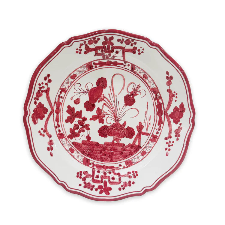 VIDA Faenza 11" Dinner Plate - White and Red 3286