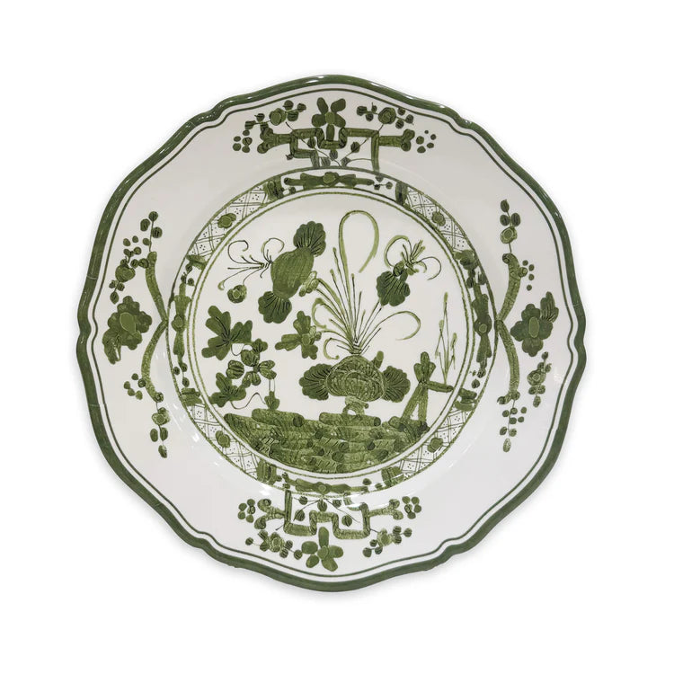VIDA Faenza 11" Dinner Plate White and Green 3285