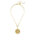 Handcast Gold Malta Coin on Paperclip Chain Necklace