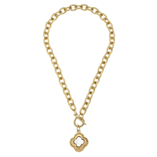 Camellia Clover Toggle Necklace
