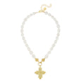 Pearl Pointed Cross Necklace