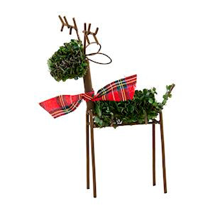 SM BOXWOOD REINDEER SITTER