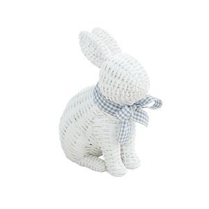 White Wicker Resin Bunny