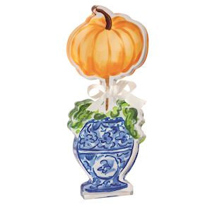 One Pumpkin Pumpkin Topiary Acrylic Sitter