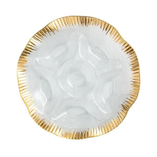 Gold Glass Divided Platter
