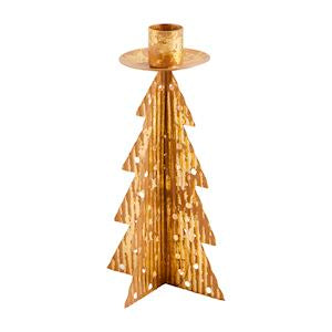 SMALL GOLD TIN TAPER HOLDER