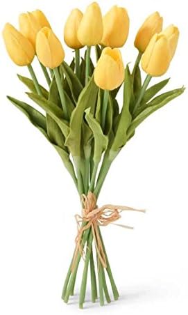 13.5 Inch Light Yellow Real Touch Mini Tulip Bundle