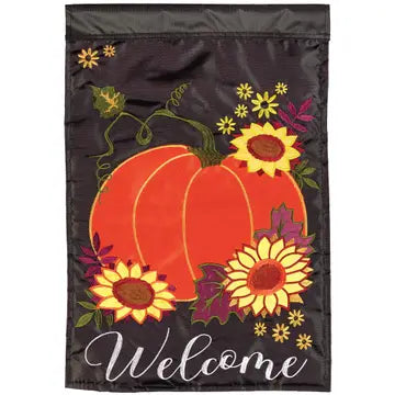 Welcome Pumpkins Flag Poly Garden