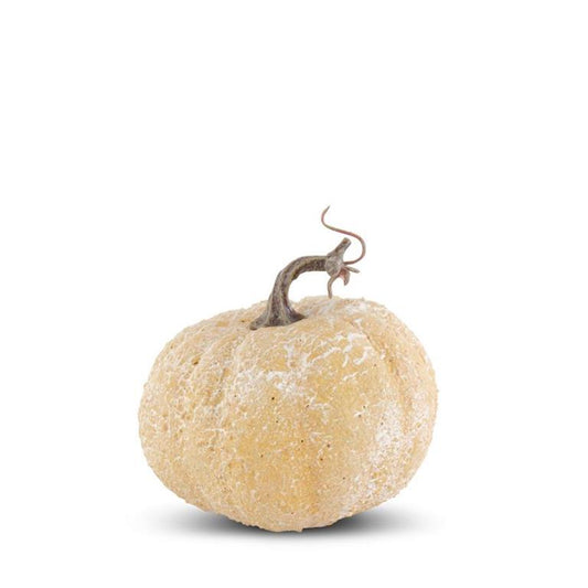 5.25 Inch Yellow Whitewashed Textured Pumpkin