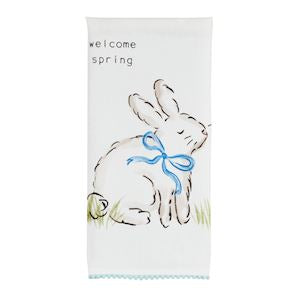 Welcome Spring Bunny Tea Towel