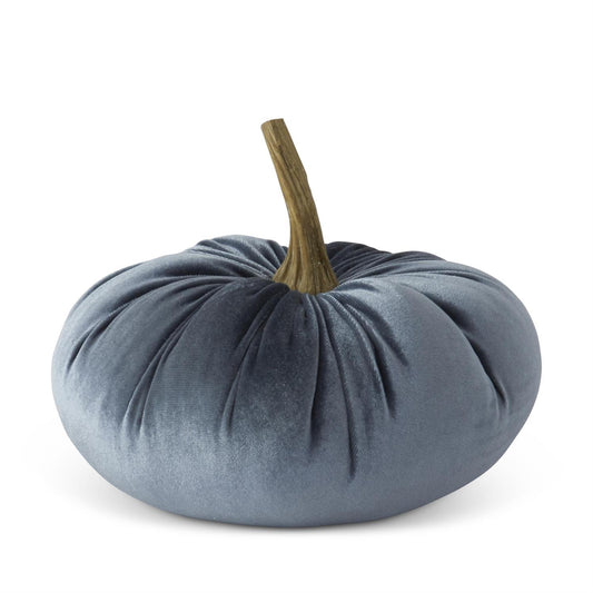 6.25 Inch Blue Velvet Pumpkin