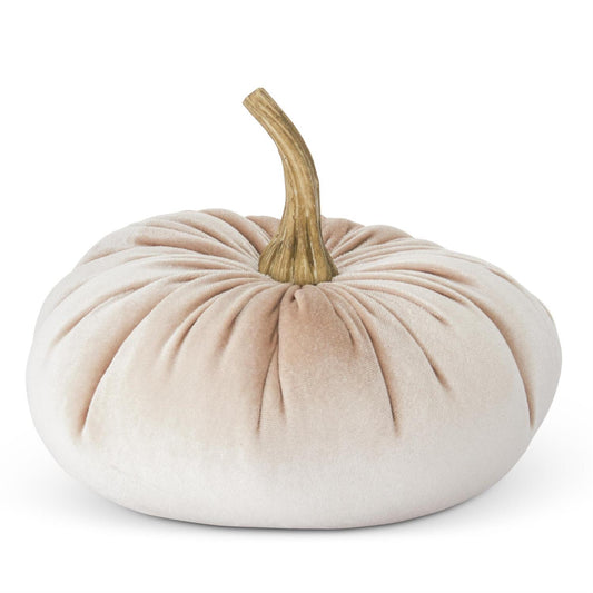 7.25 Inch Cream Velvet Pumpkin