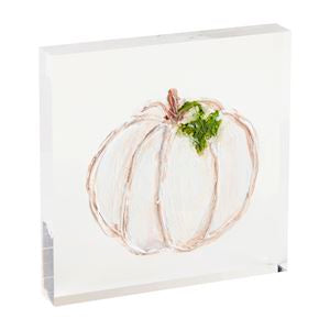 Cream ACRYLIC PUMPKIN PLAQUE