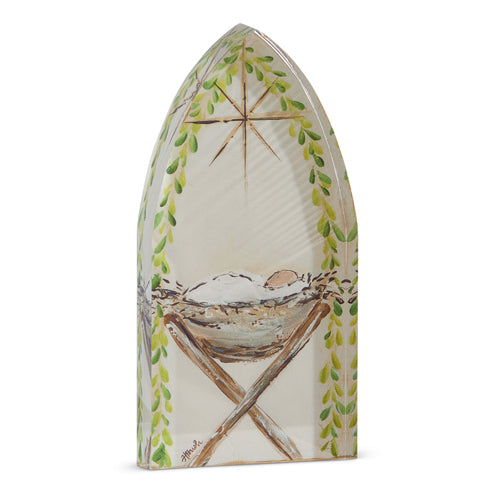 8" Jesus in Manager Acrylic Cut Out Block