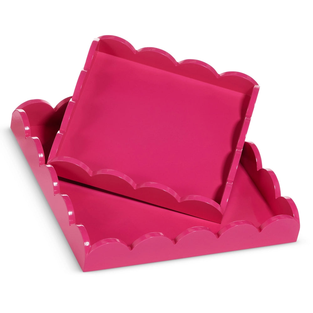 12" Pink Scallop Trays