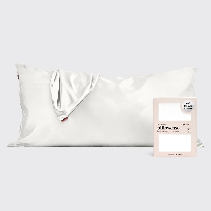 satin pillowcase - king ivory