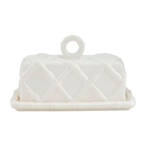 White Bamboo Butter Dish