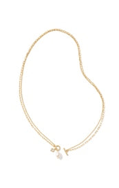 EVE CHAIN MULTI STRAND NECKLACE GOLD WHITE PEARL