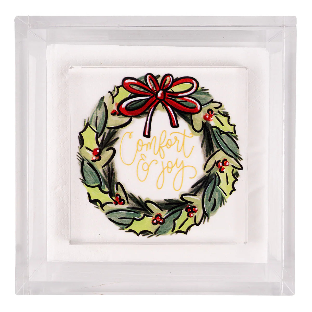 Comfort & Joy Wreath Napkin Weight/Stand