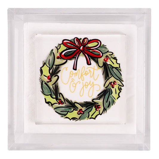 Comfort & Joy Wreath Napkin Weight/Stand