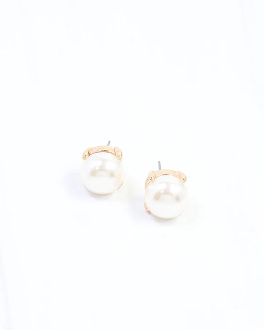 Cienna Pearl Stud Earring Cream