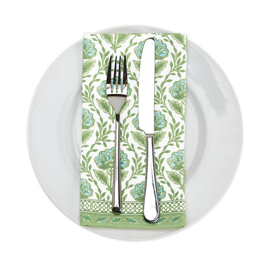 Floral Pattern Napkins - Set/4