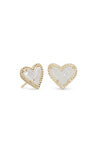 Ari Heart Stud Earring Gold Iridscent Drusy