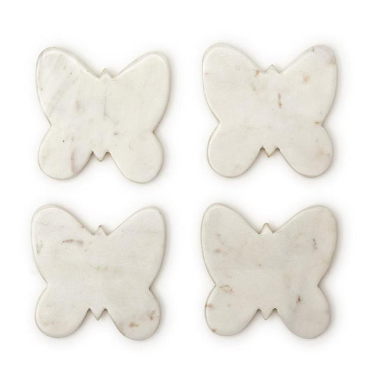 Set of 4 Butterfly Marble Coasters