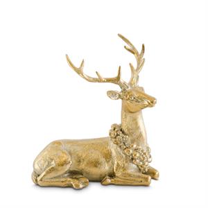 Antique Gold Resin Deer - Set of 2