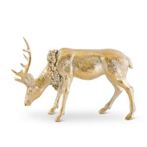 Antique Gold Resin Deer - Set of 2