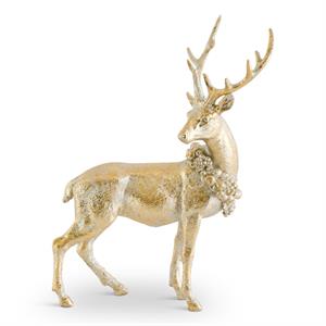 Antique Gold Resin Deer - Set of 2