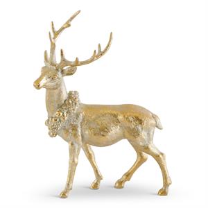 Antique Gold Resin Deer - Set of 2