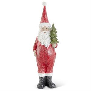 Red Glittered Resin Santas