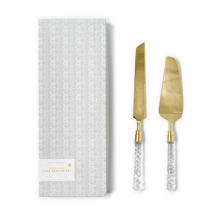 Crystal Clear 2 Pc Cake Server Set in Gift Box