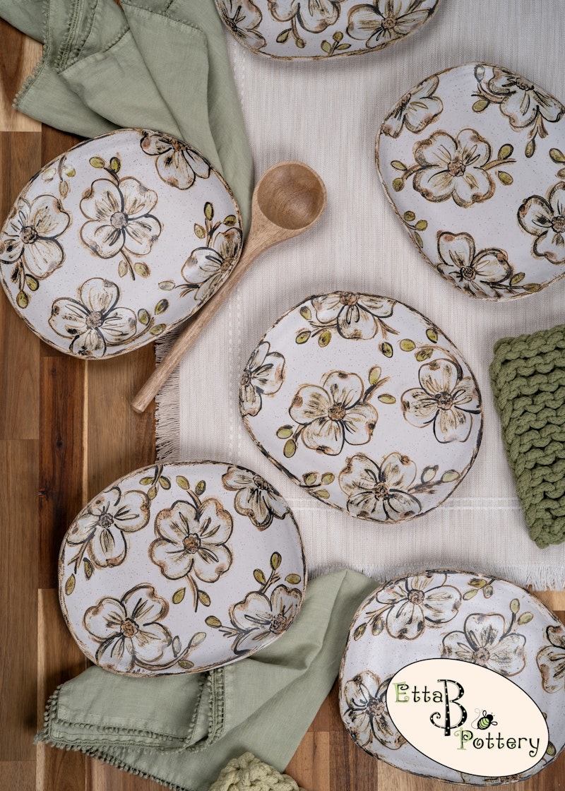 Tray with Dogwood