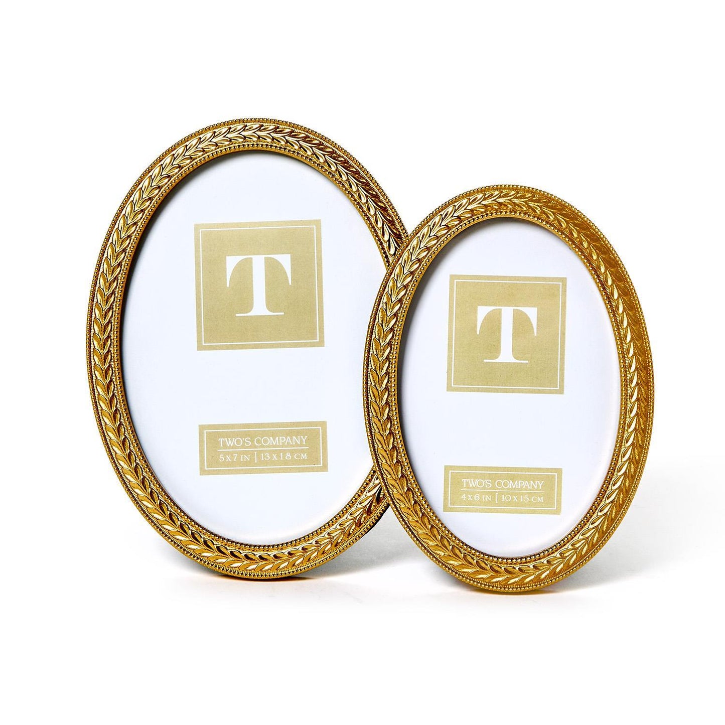 Laurel Wreath Gold Oval Photo Frames