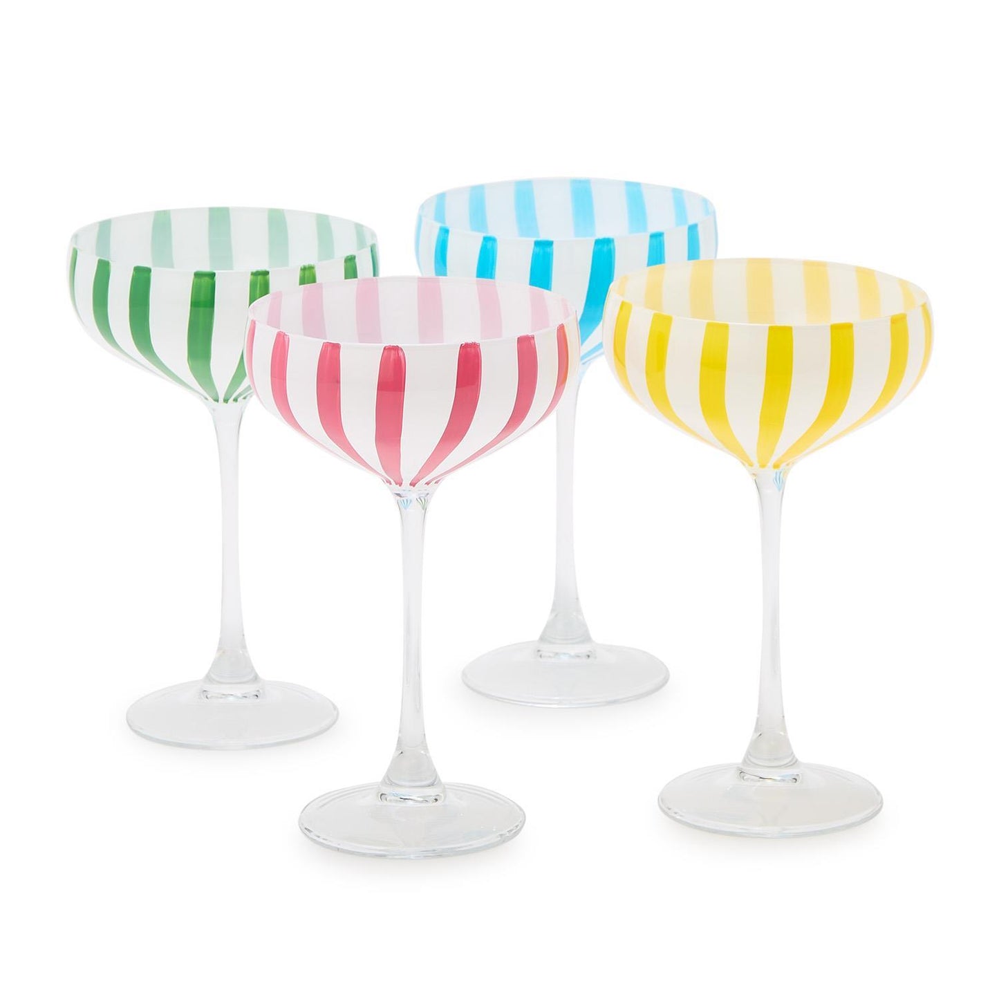 Stripe Hand-Painted Coupe Glass