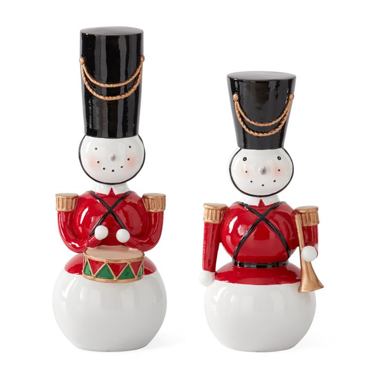 set of 2 snowman nutcrackers